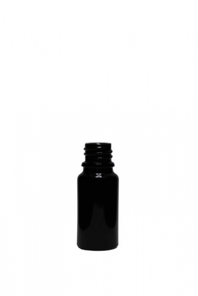 Violettglasflasche 10ml nieder, Mündung DIN18  Lieferung ohne Verschluss, bei Bedarf bitte separat bestellen!